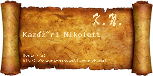 Kazári Nikolett névjegykártya