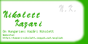 nikolett kazari business card